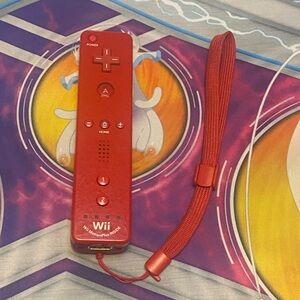 Nintendo Red Wii Remote W/Wiimotion Plus Not Working/For Parts